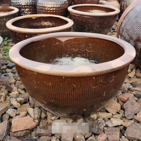 37#Vertical pattern shallow basin/vertical pattern shallow tank/large lotus basin/garden wash basin